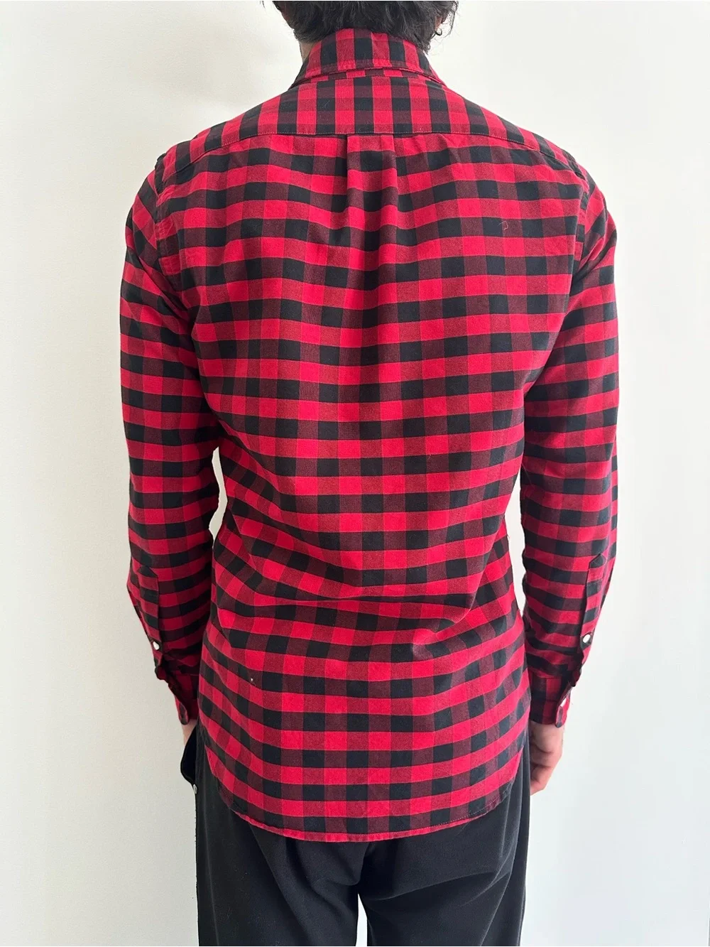 J. Crew Red and Black Buffalo Check Button-Down Shirt